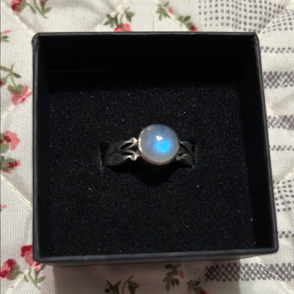 Luminous Silver Moonstone Ring. Sterling silver brand. Size 8 8 1/2.